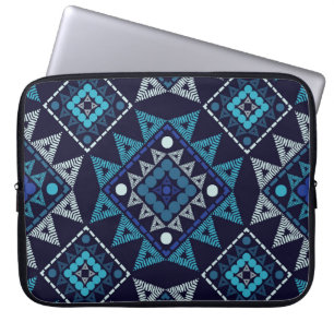 Capa Para Notebook Padrão de Bordado de Boho Étnico Sem Costura