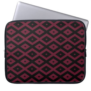 Capa Para Notebook Padrão de borgonha e diamante preto