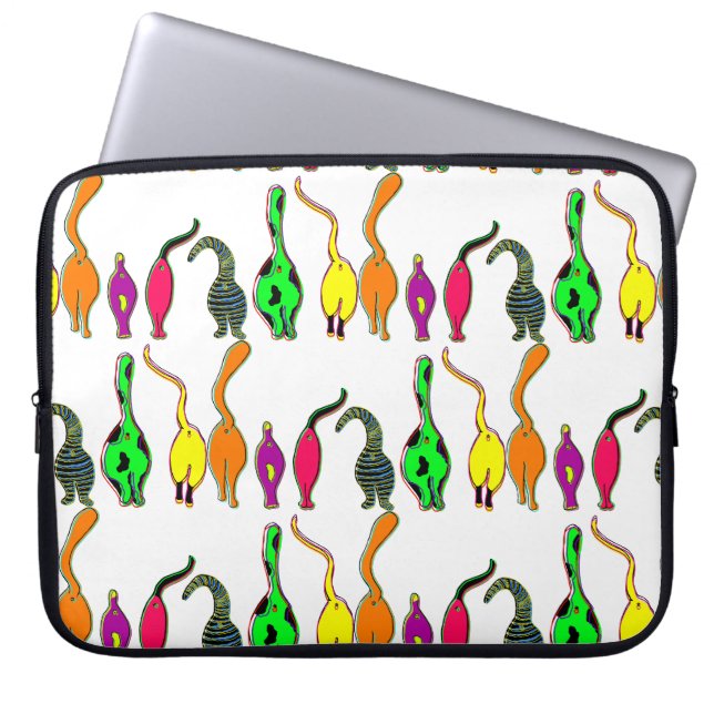 Capa Para Notebook Padrão de Bumbuns de Gato Coloridos (Frente)
