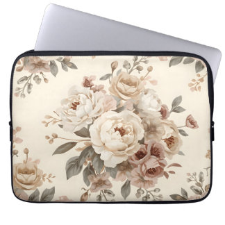 Capa Para Notebook Padrão de Buquê Floral Vintage Romântico