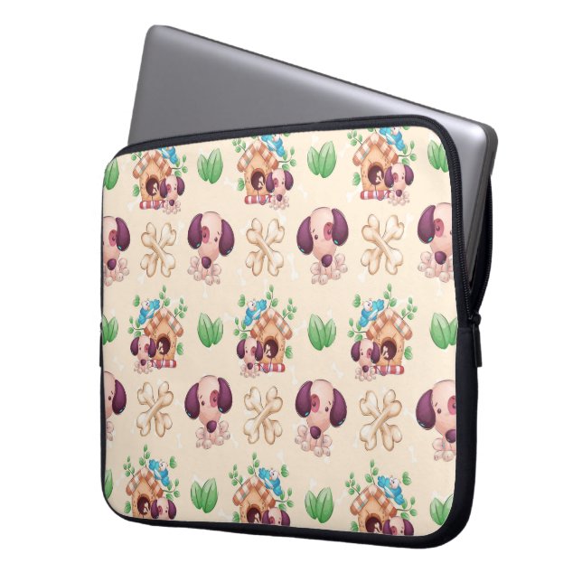 Capa Para Notebook Padrão de Cachorro Adorável  (Frente Esquerda)