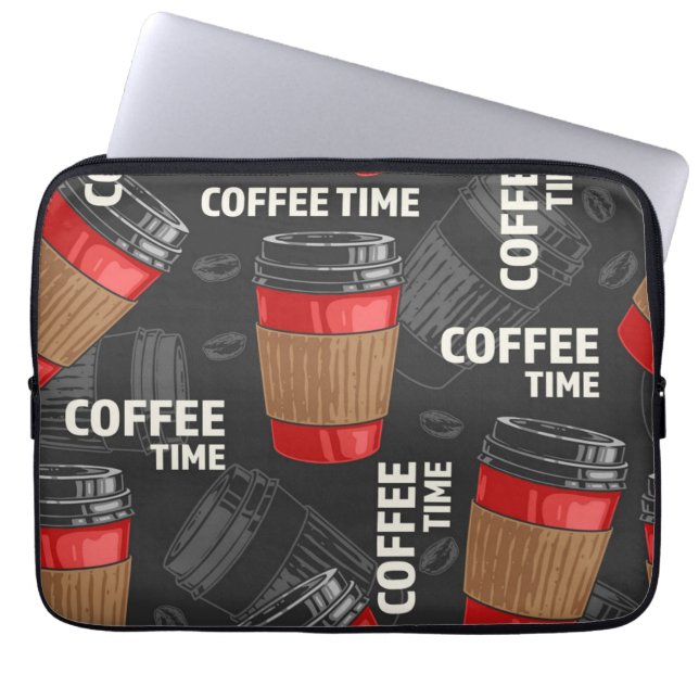 Capa Para Notebook Padrão de café (Frente)