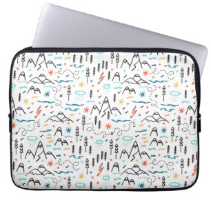 Capa Para Notebook Padrão de caminhada de montanha