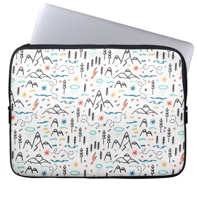 Capa Para Notebook Padrão de caminhada de montanha (Frente)