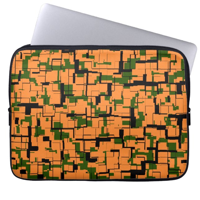 Capa Para Notebook Padrão de Camo Digital Preto Verde Amarelo (Frente)
