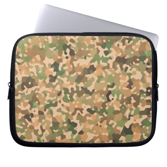 Capa Para Notebook Padrão de Camo - Laranja Verde Preto (Frente)