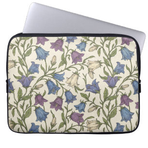 Capa Para Notebook Padrão de Campainha Azul - Flor Botânica Estética