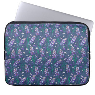 Capa Para Notebook Padrão de Campos de lavanda em Roxo