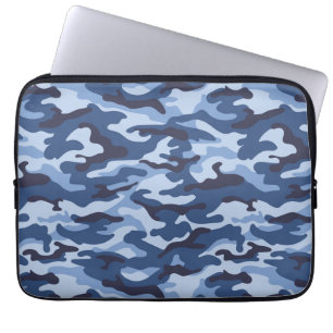Capa Para Notebook Padrão de Camuflagem Azul Escuro
