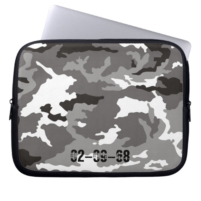 Capa Para Notebook Padrão de camuflagem de cinzas (Frente)