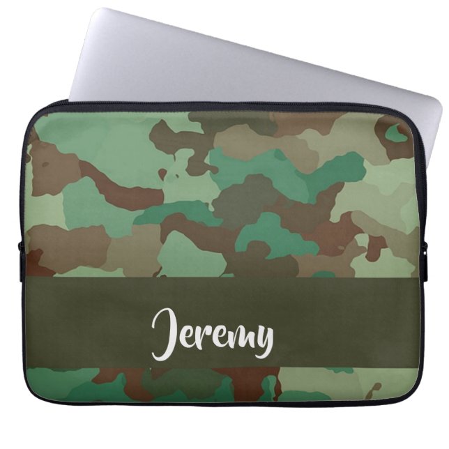 Capa Para Notebook Padrão de camuflagem de nome personalizado (Frente)