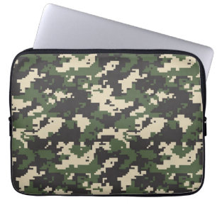 Capa Para Notebook Padrão de Camuflagem Digital Verde