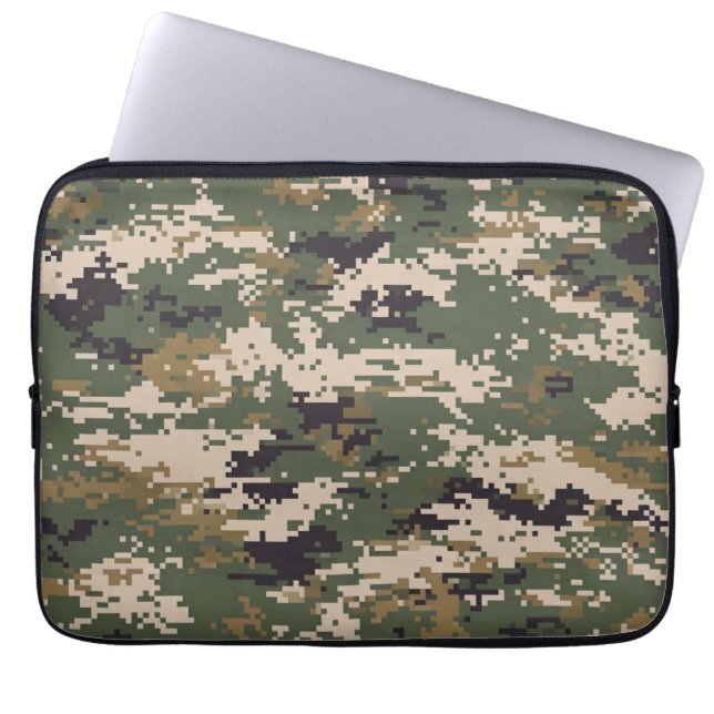 Capa Para Notebook Padrão de Camuflagem Digital Verde (Frente)