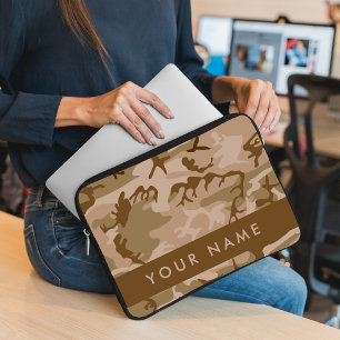 Capa Para Notebook Padrão de Camuflagem do Deserto, Seu nome, Persona