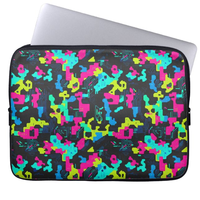 Capa Para Notebook Padrão de Camuflagem Neon (Frente)