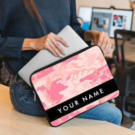 Capa Para Notebook Padrão de Camuflagem Rosa, Seu nome, Personalize