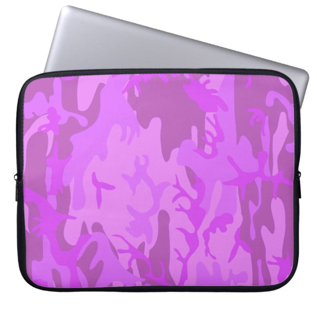 Capa Para Notebook Padrão de Camuflagem Roxo-Claro (Frente)