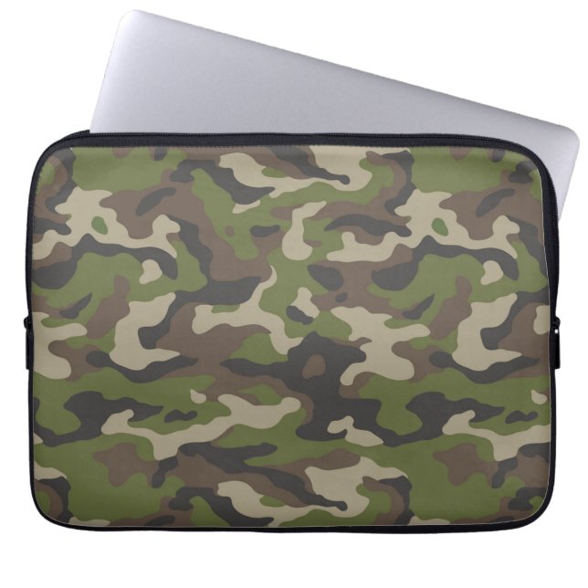 Capa Para Notebook Padrão de Camuflagem Verde (Frente)