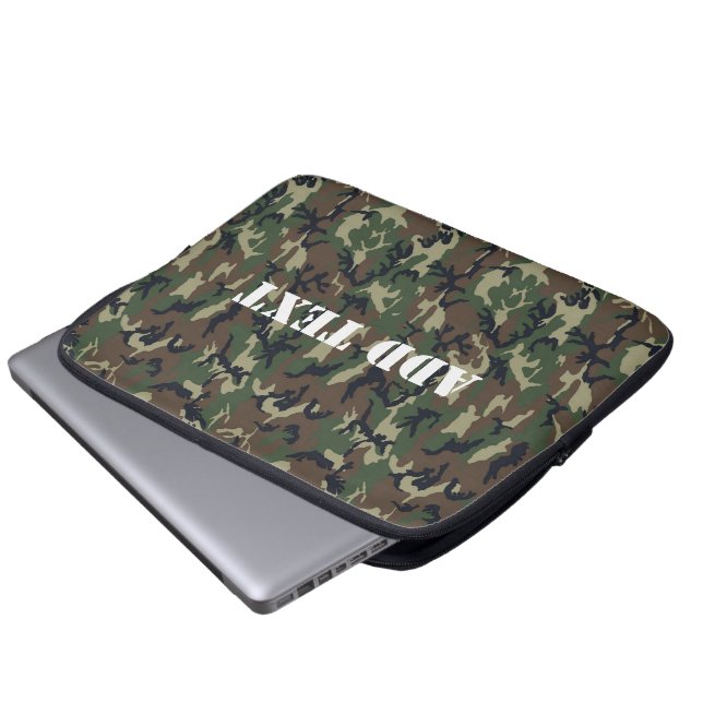 Capa Para Notebook Padrão de Camuflagem Verde Militar (Frente Inferior)