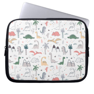 Capa Para Notebook Padrão de Cena do Pastel Dinossauro Divertido