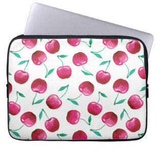 Capa Para Notebook Padrão de Cereja de Aquarela