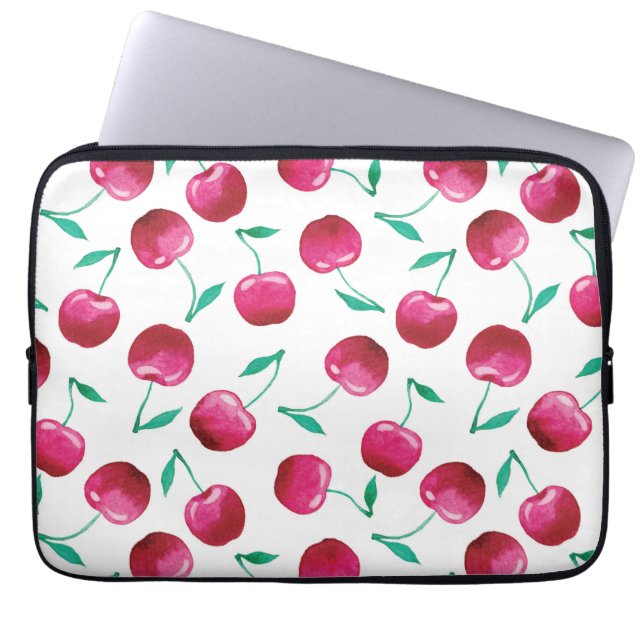 Capa Para Notebook Padrão de Cereja de Aquarela (Frente)