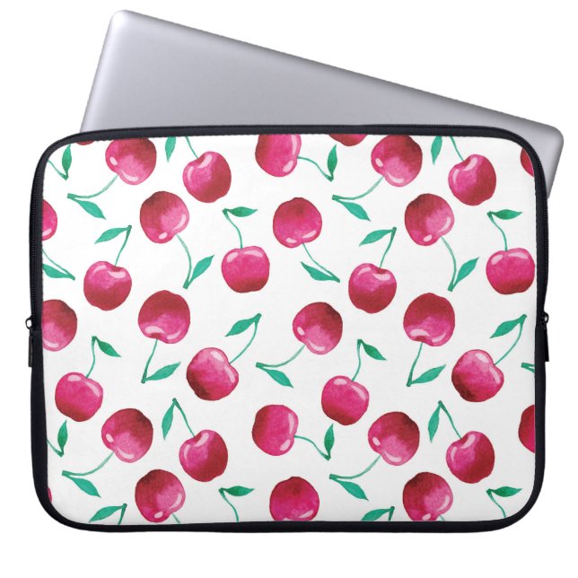 Capa Para Notebook Padrão de Cereja de Aquarela (Frente)