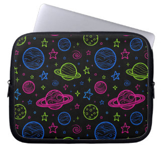 Capa Para Notebook Padrão de céu noturno minimalista de neon com espa