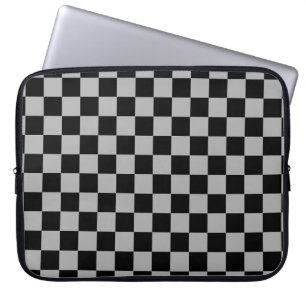 Capa Para Notebook Padrão de Checkboard de Verificação de Cinza Preto