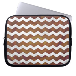 Capa Para Notebook Padrão de Chevron de Sujron Carmel de Chocolate