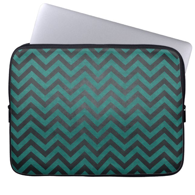 Capa Para Notebook Padrão de Chevron Teal (Frente)