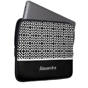 Capa Para Notebook Padrão de cilindro preto e branco