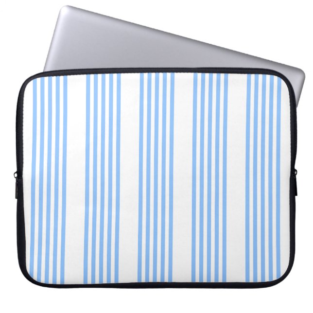 Capa Para Notebook Padrão de cinco faixas azuis e brancas (Frente)