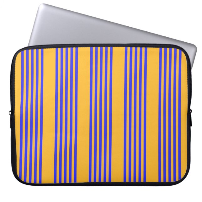 Capa Para Notebook Padrão de cinco faixas azul e amarelo (Frente)