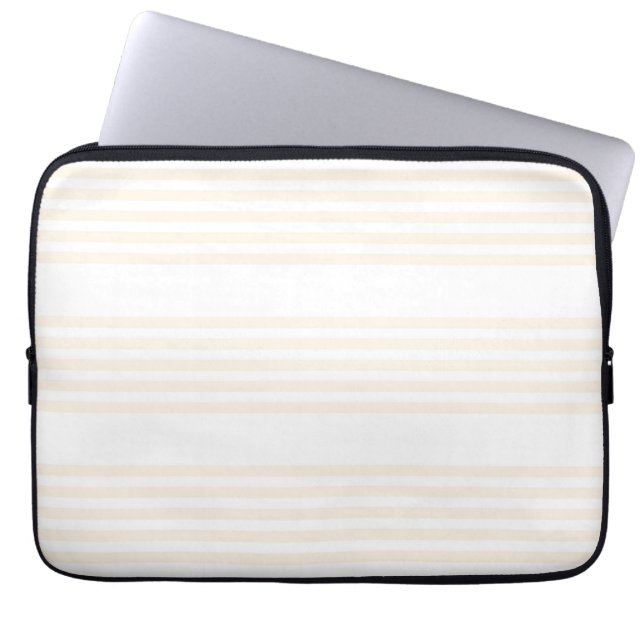 Capa Para Notebook Padrão de cinco faixas bege e branco (Frente)