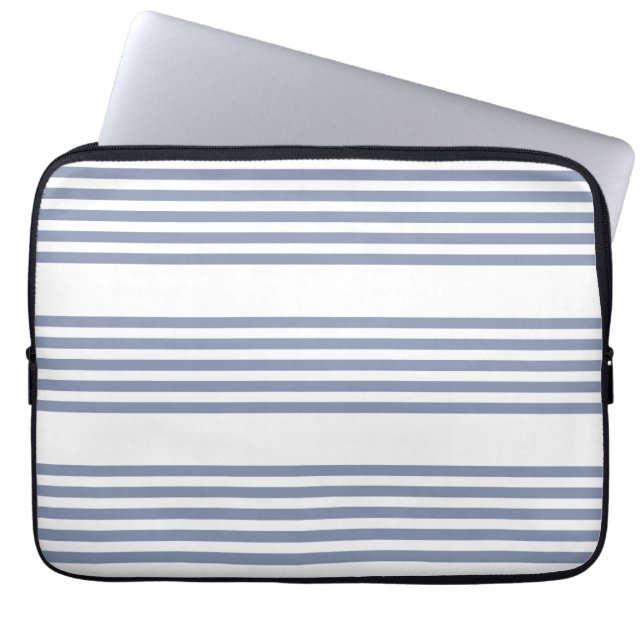 Capa Para Notebook Padrão de cinco faixas de cinza azul e branco (Frente)