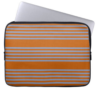 Capa Para Notebook Padrão de cinco faixas de cinza azul e laranja que