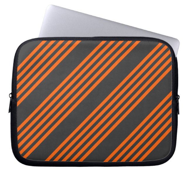 Capa Para Notebook Padrão de cinco faixas de laranja e carvão (Frente)