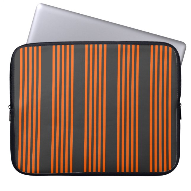 Capa Para Notebook Padrão de cinco faixas de laranja e carvão (Frente)
