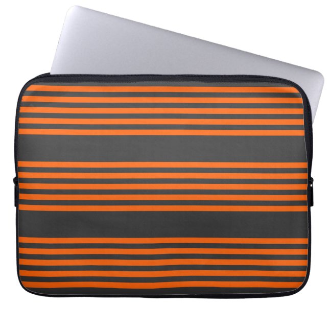 Capa Para Notebook Padrão de cinco faixas de laranja e carvão (Frente)