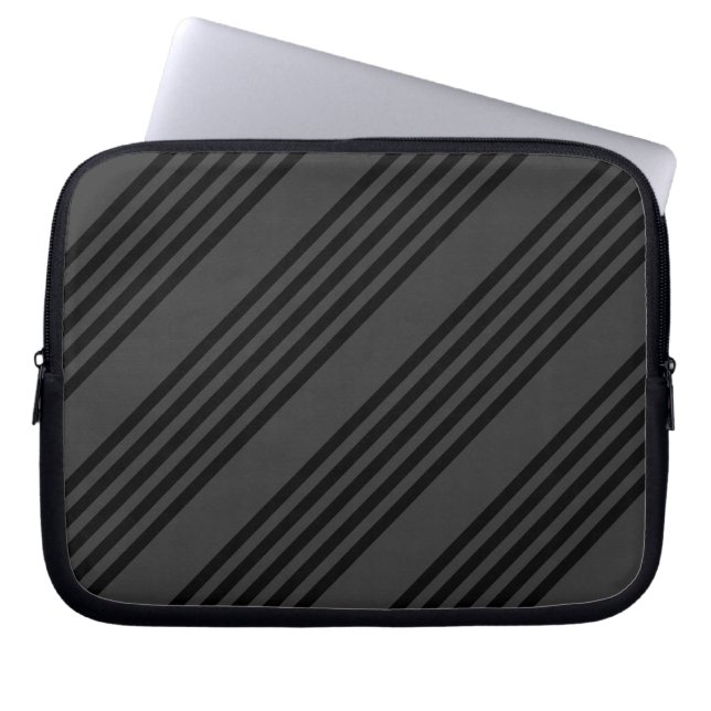 Capa Para Notebook Padrão de cinco faixas de preto e carvão (Frente)