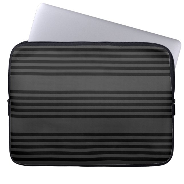 Capa Para Notebook Padrão de cinco faixas de preto e carvão (Frente)