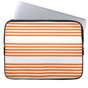 Capa Para Notebook Padrão de cinco faixas laranja e branca