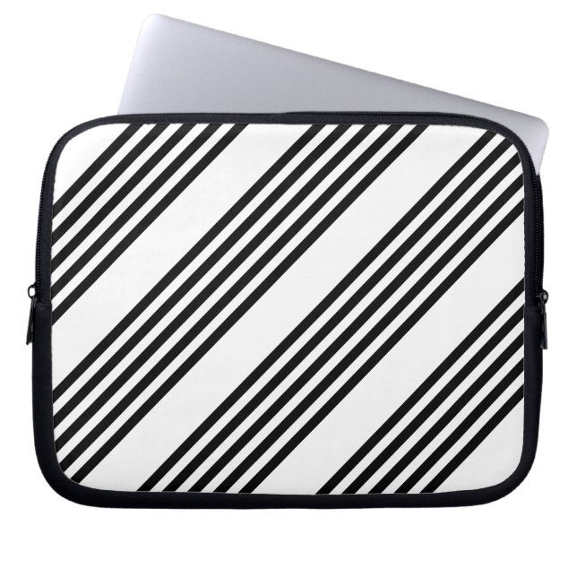 Capa Para Notebook Padrão de cinco faixas preto e branco (Frente)