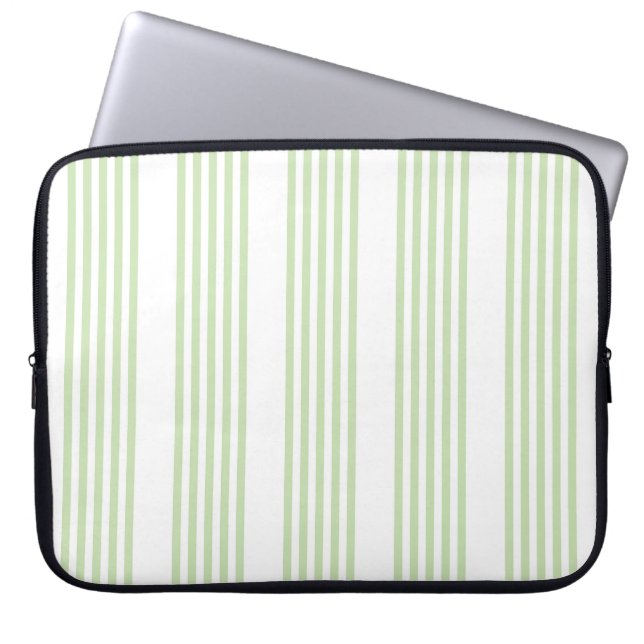 Capa Para Notebook Padrão de cinco faixas verde-claro e branco (Frente)