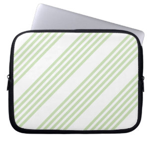 Capa Para Notebook Padrão de cinco faixas verde-claro e branco