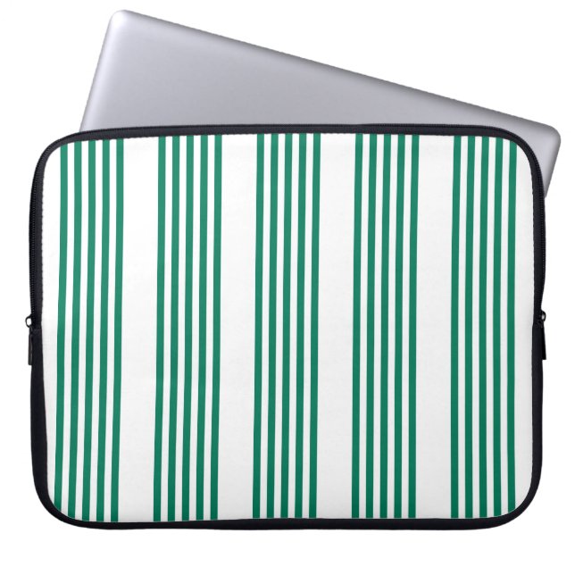 Capa Para Notebook Padrão de cinco faixas verde e branco da floresta (Frente)