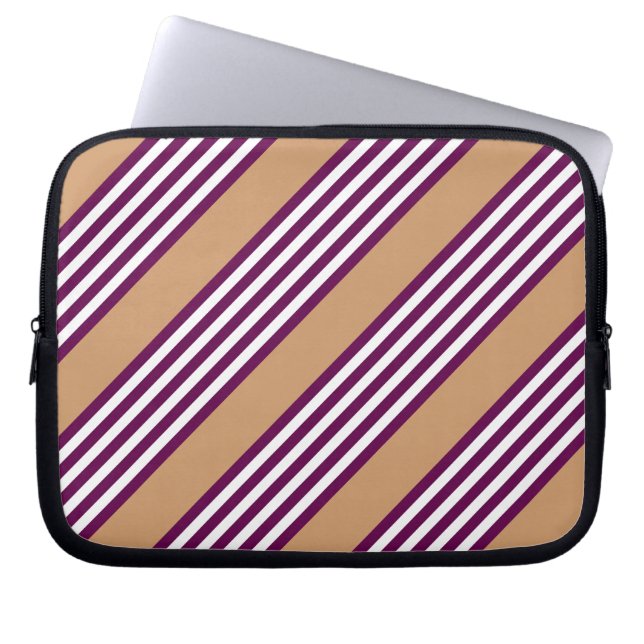 Capa Para Notebook Padrão de cinco listras brancas e de ameixa (Frente)