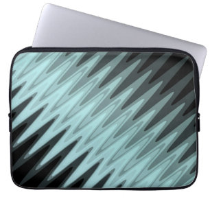 Capa Para Notebook Padrão de Cinza de Teal Preto Zig Zag