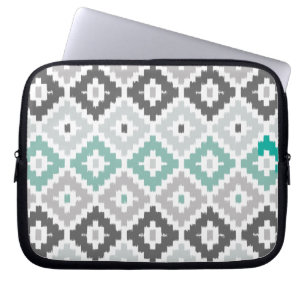 Capa Para Notebook Padrão de cinza Ikat Diamond, Impressão Tribal da